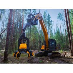 Экскаватор LiuGong CLG925E с новой харвестерной головой